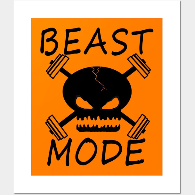 Beast Mode Skull Wall Art by KatsMind